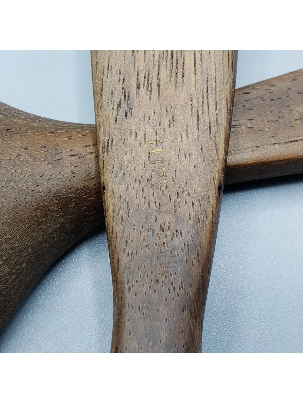 MCM Wood Fork Salad Serving Utensils Carved Wide Scoop Made in Haiti Set of 2